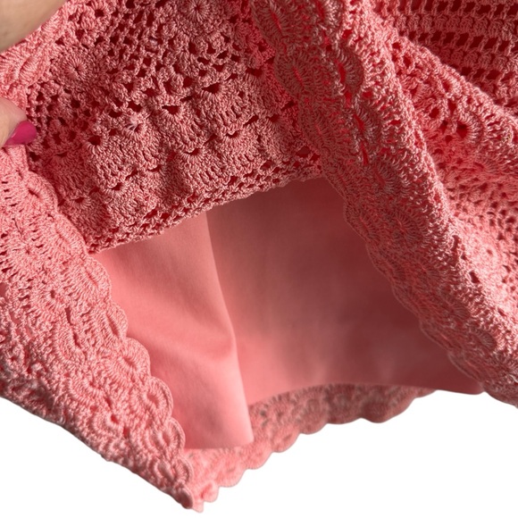 Crochet dress with slip liner,  peachy orange, floral
Crochet bodice. Size small - Picture 8 of 11